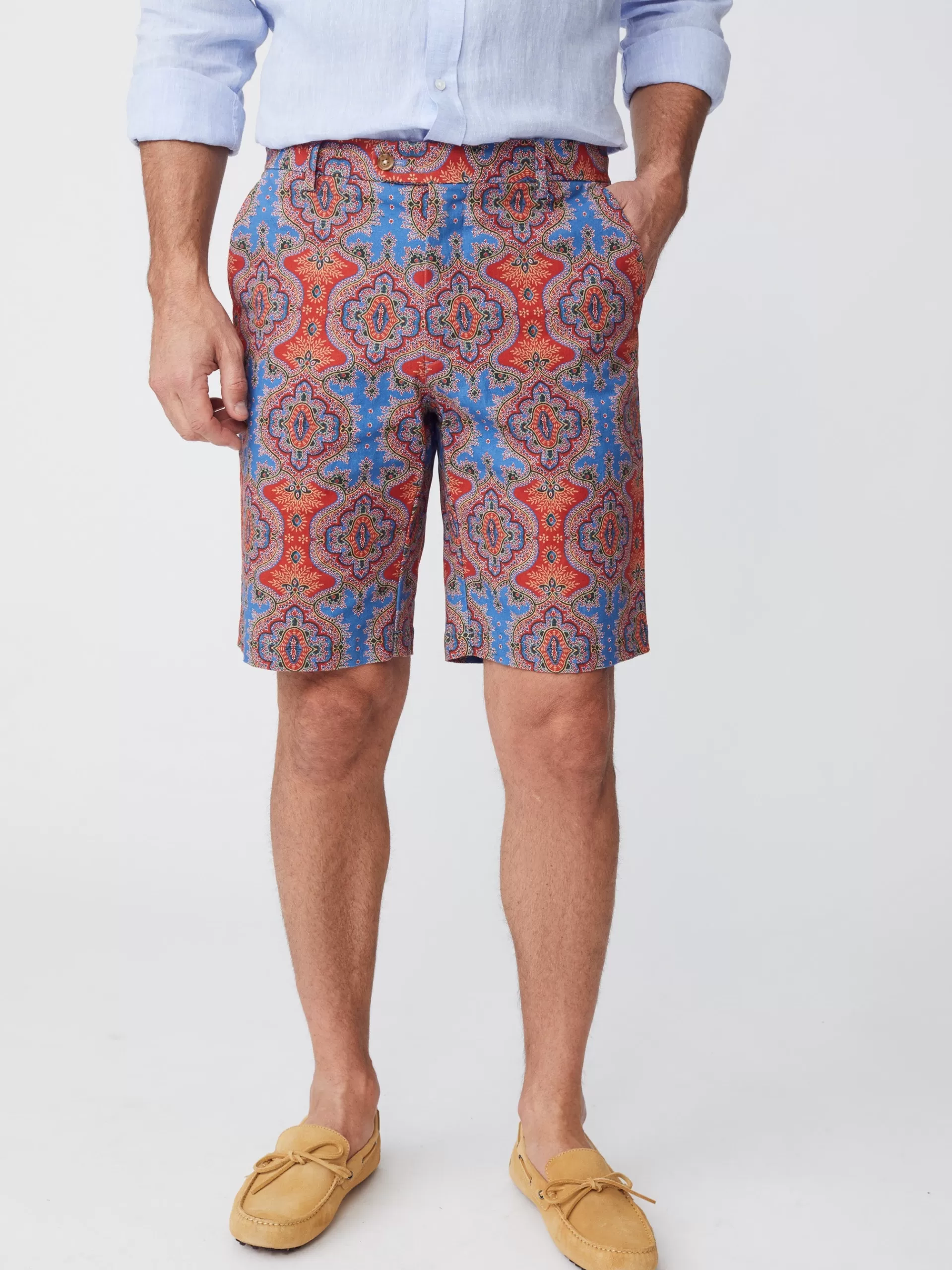 Flash Sale J. McLaughlin Oliver 9" Shorts In Barros Beach Blue/Red