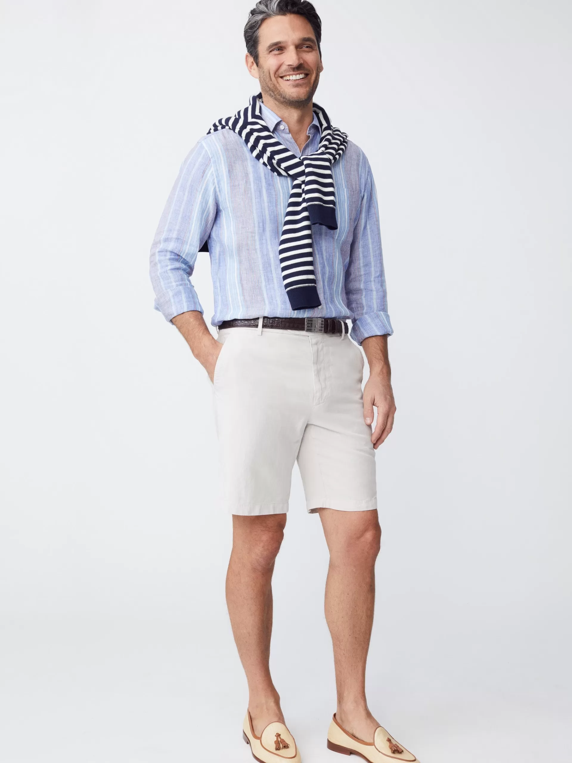 Online J. McLaughlin Oliver 9" Shorts In Italian Summer Twill Stone