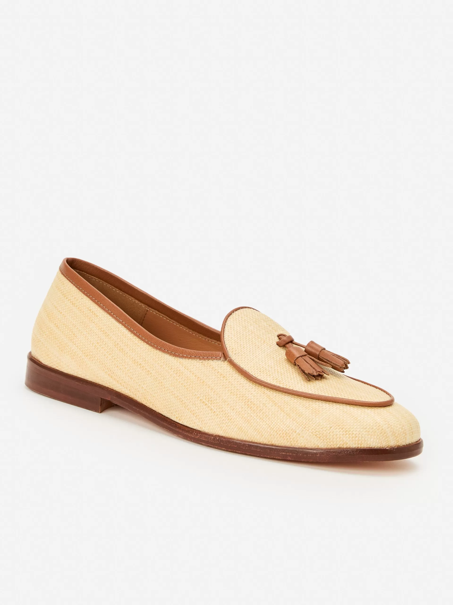 Store J. McLaughlin Oskar Grasscloth Loafers Natural/Brown