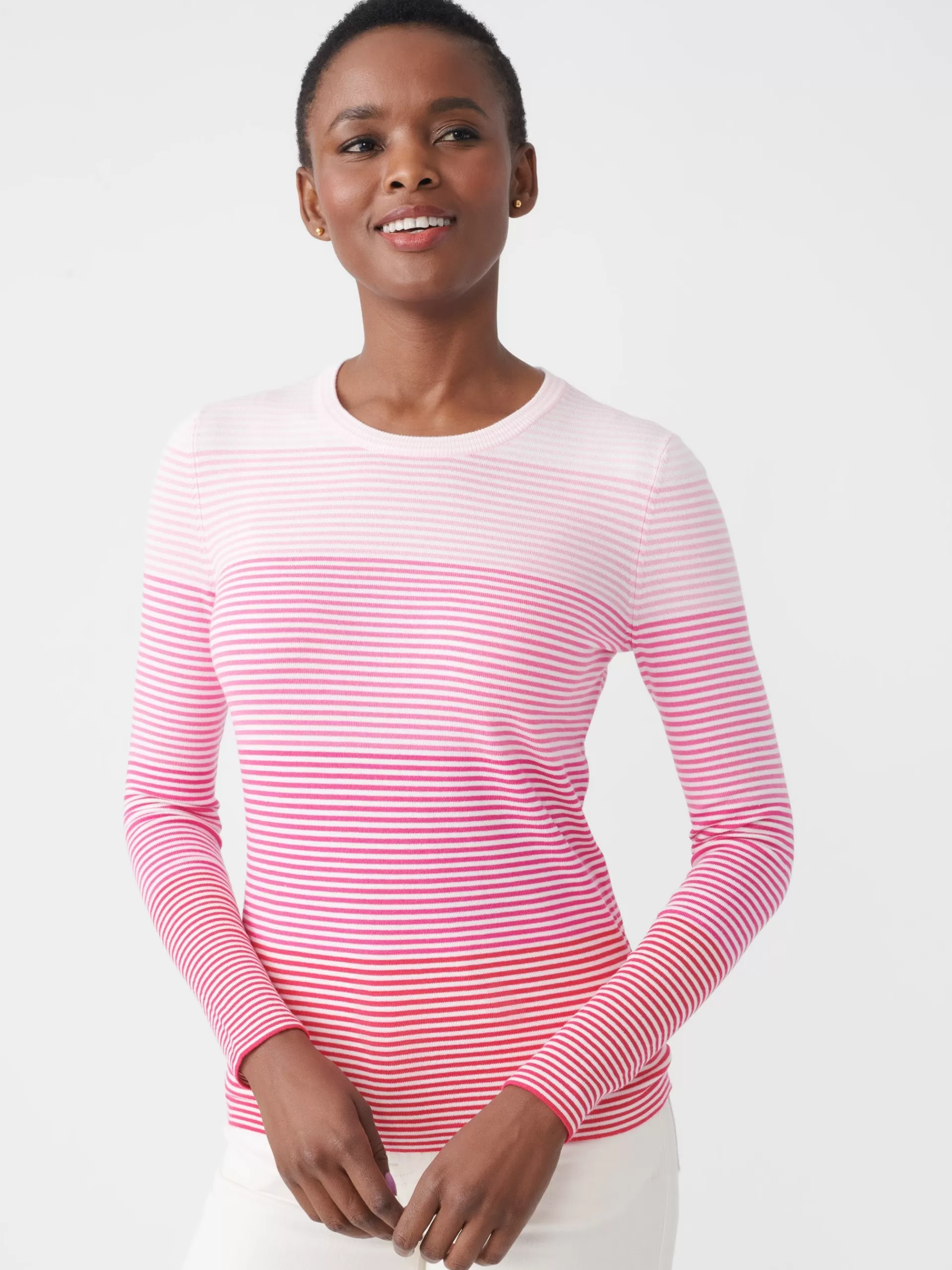 Store J. McLaughlin Poet Sweater In Stripe Pink/White