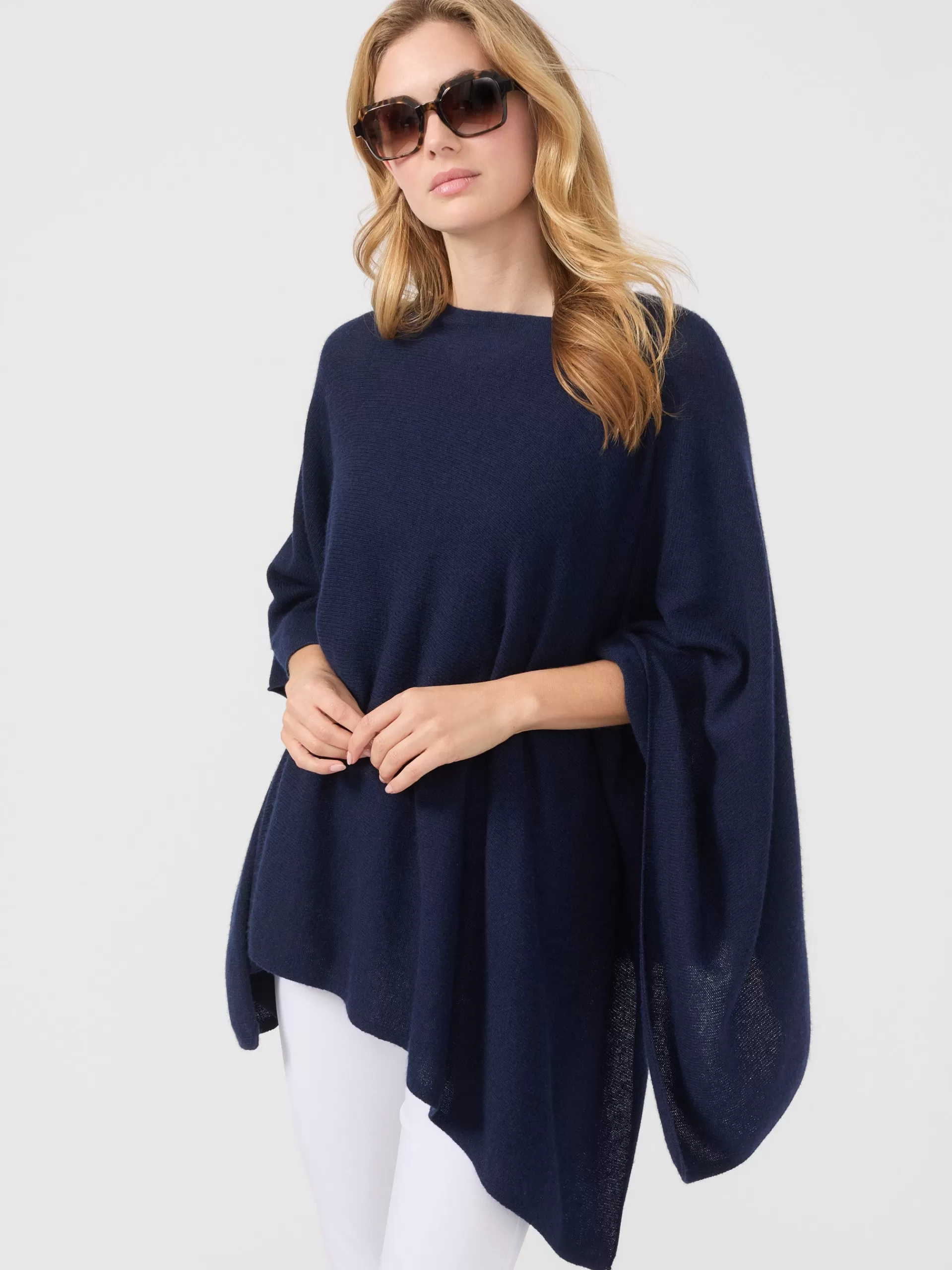 New J. McLaughlin Rale Cashmere Poncho Navy