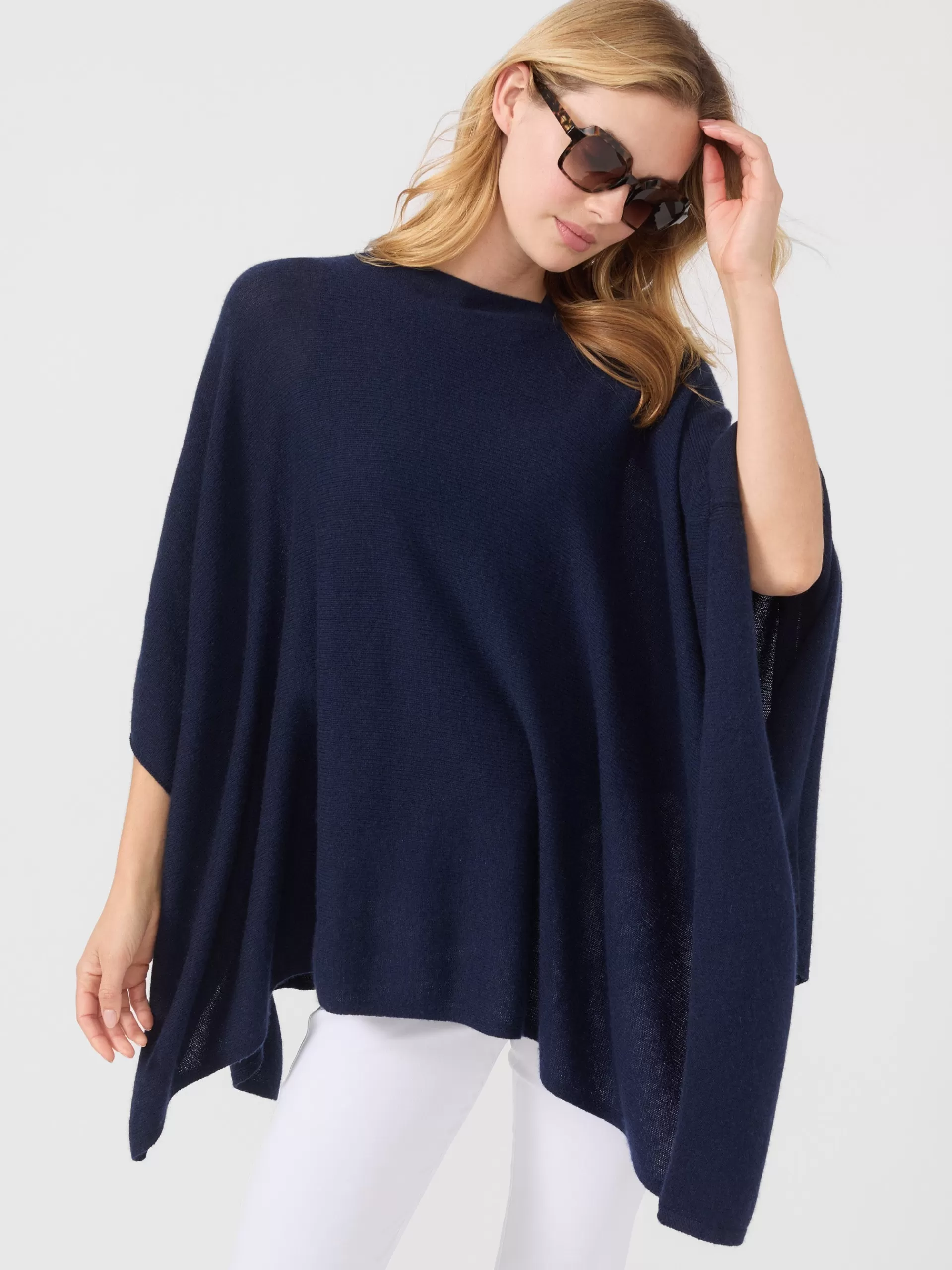 New J. McLaughlin Rale Cashmere Poncho Navy