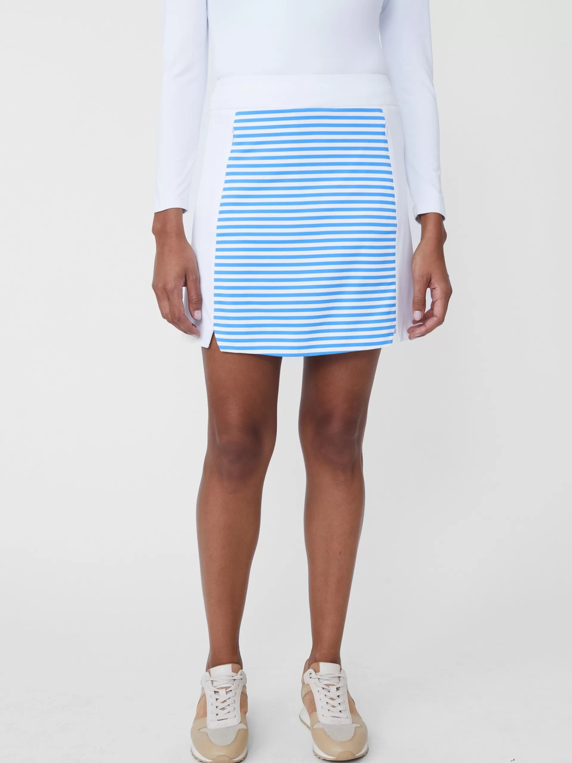 Cheap J. McLaughlin Ripley Skort In Mini Bangle Stripe White/Blue