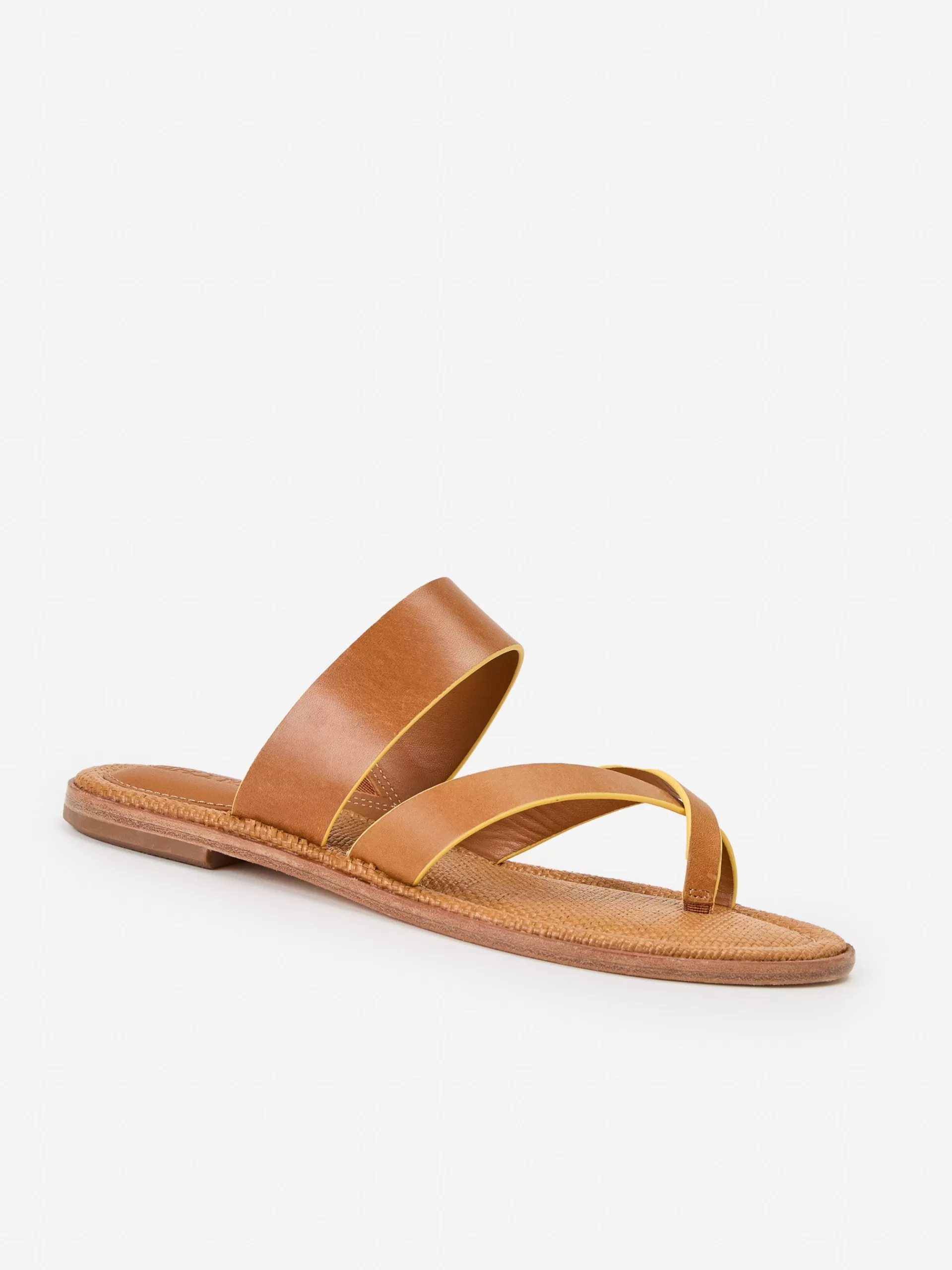 Cheap J. McLaughlin Shay Leather Sandals Brown/Yellow