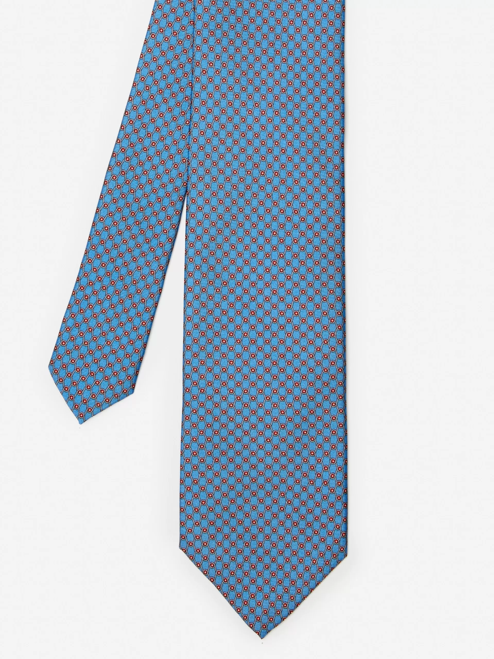 Cheap J. McLaughlin Silk Tie In Geometric Links Light Blue/Red