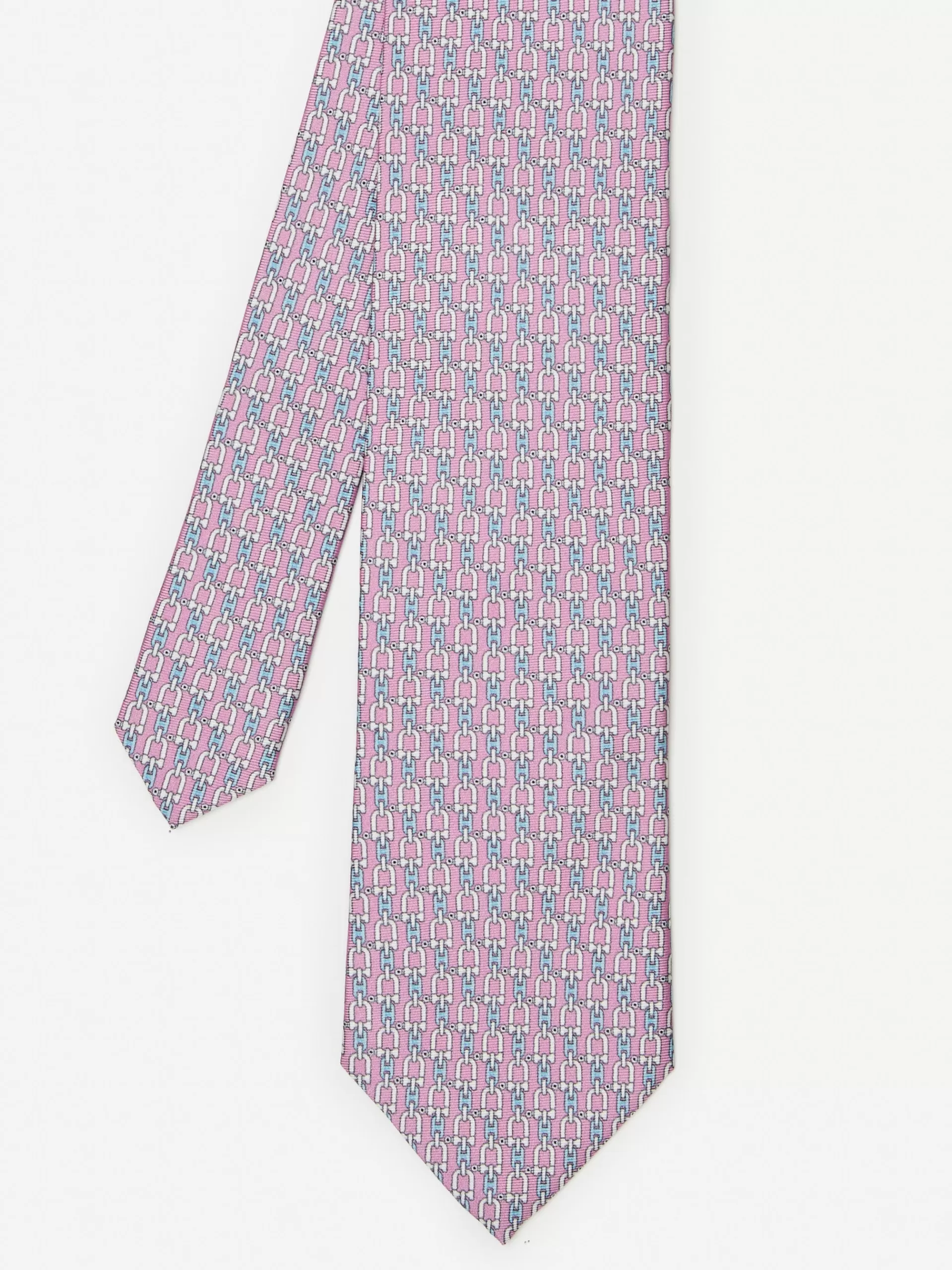 Shop J. McLaughlin Silk Tie In Linked Chain Light Pink/Multi