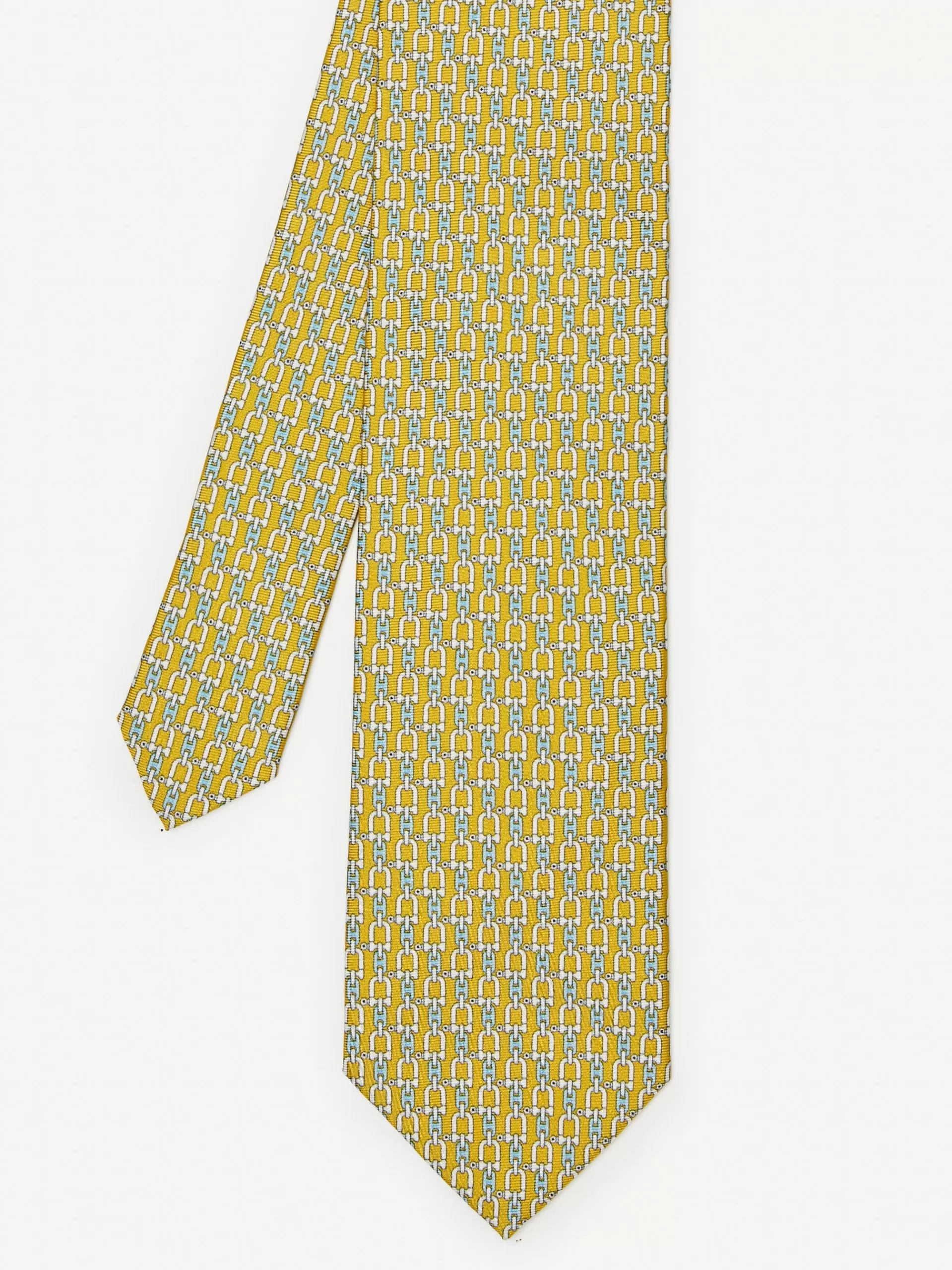 Outlet J. McLaughlin Silk Tie In Linked Chain Yellow/White