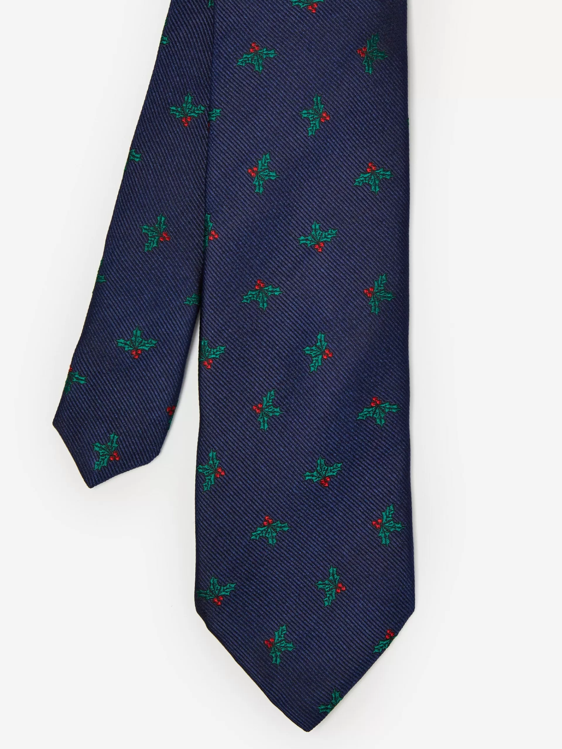 Hot J. McLaughlin Silk Tie In Mistletoe Navy/Green