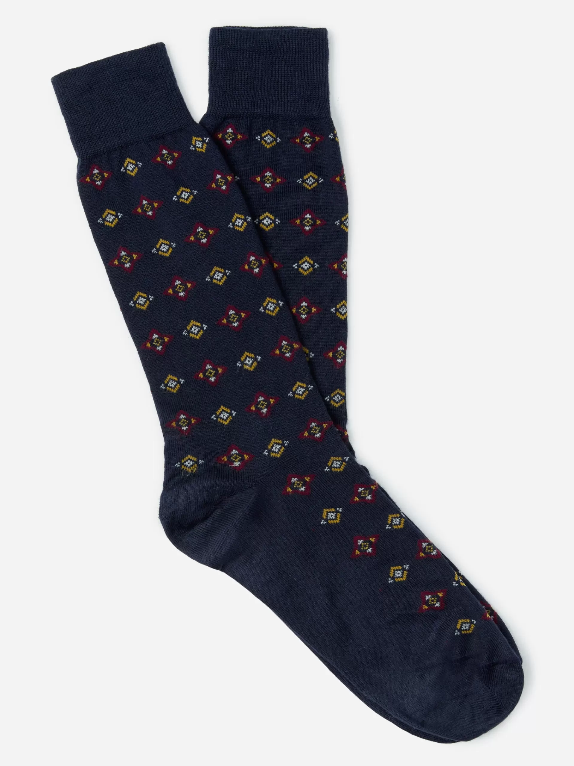 Cheap J. McLaughlin Socks In Diamond Foulard Navy/Dark Wine