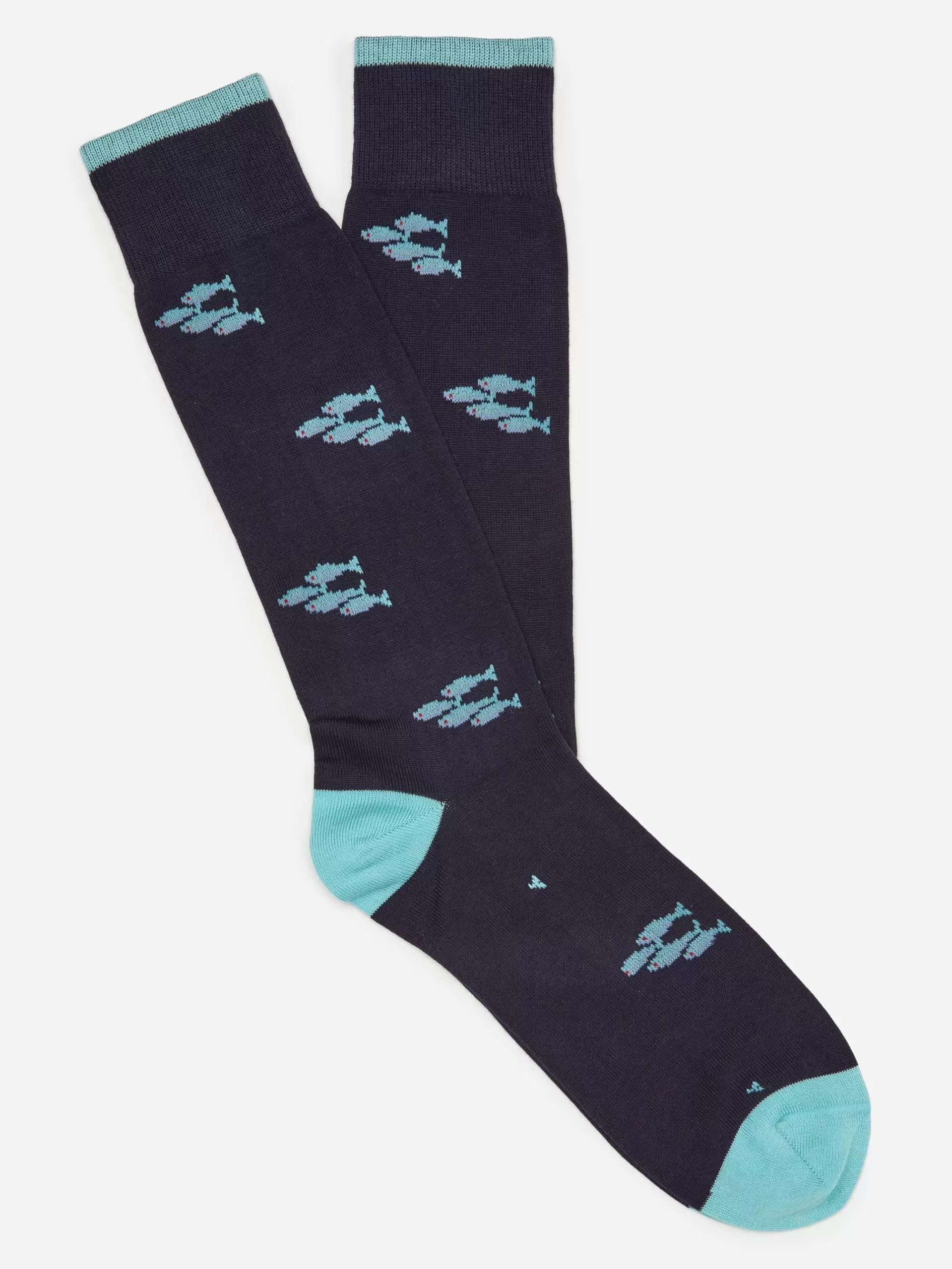 New J. McLaughlin Socks In School Of Fish Navy