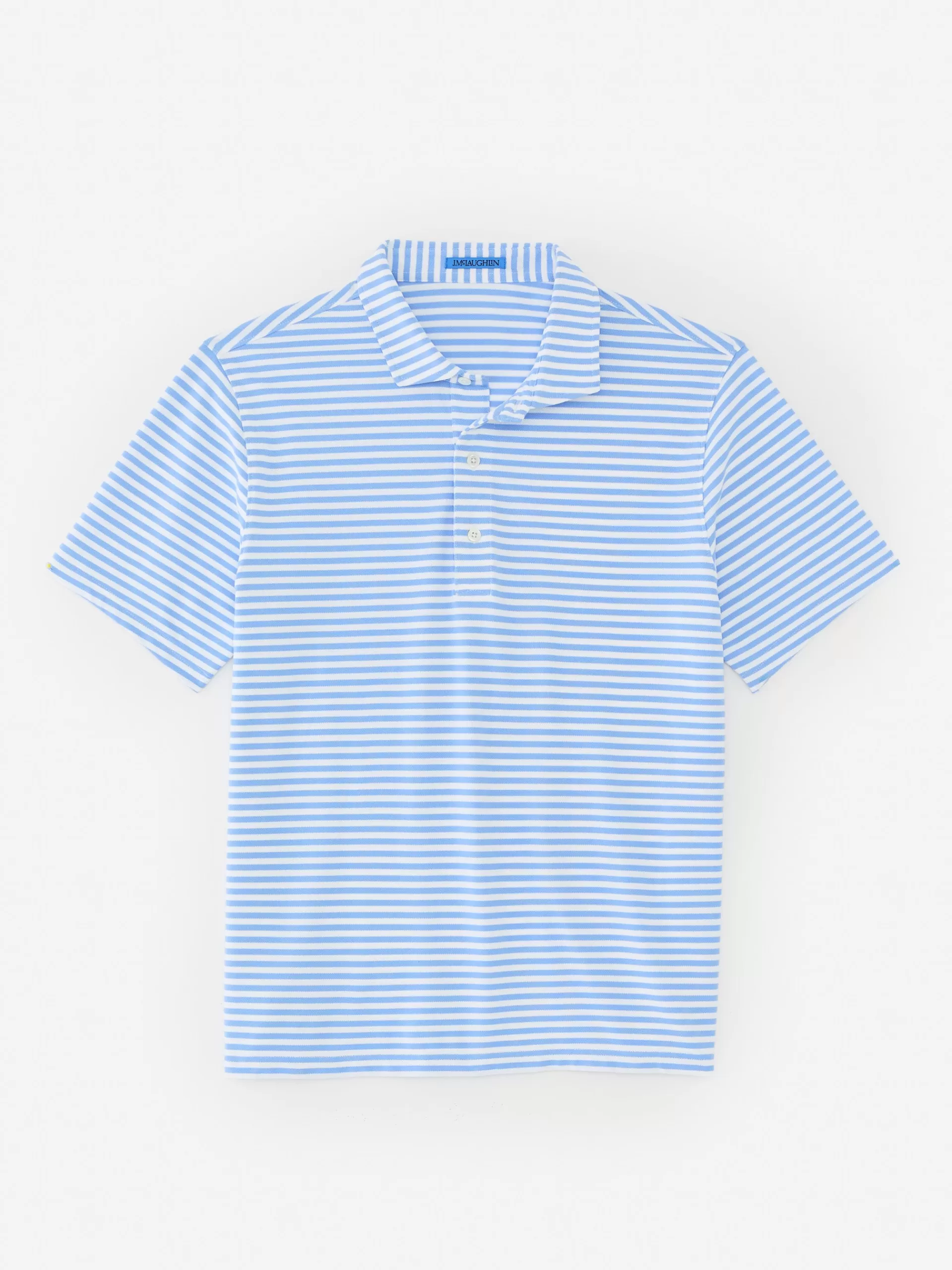 Clearance J. McLaughlin Springer Performance Polo In Bengal Stripe White/Periwinkle