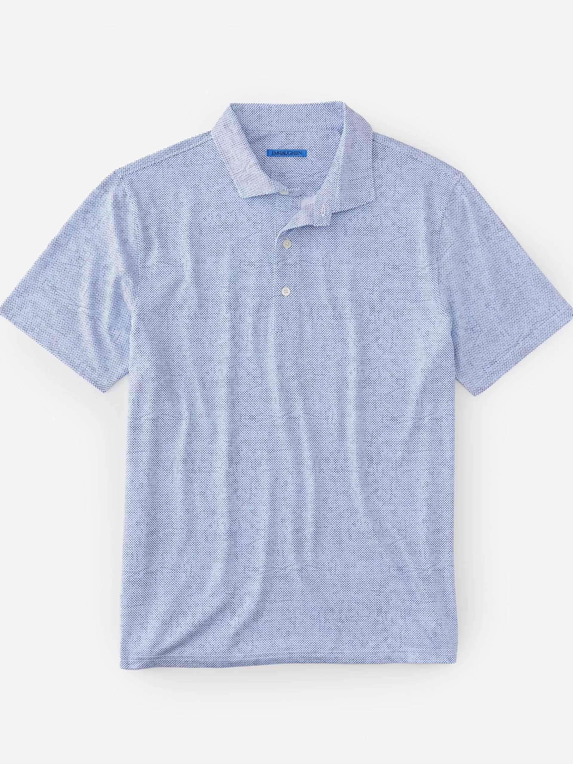 Flash Sale J. McLaughlin Springer Performance Polo In Mini Quatrefoil White/Blue