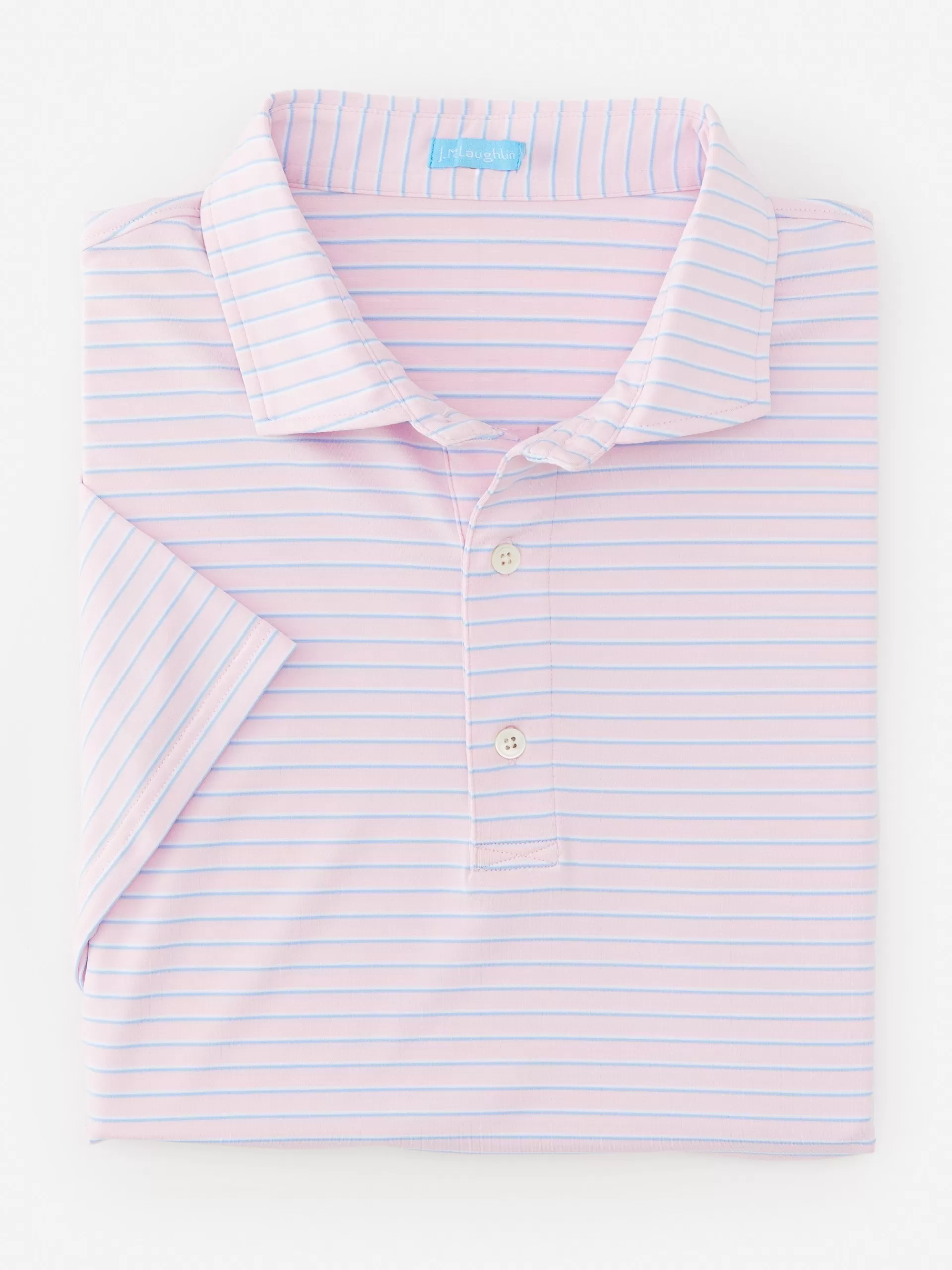 Hot J. McLaughlin Springer Performance Polo In Murphy Stripe Pink/Light Blue/White