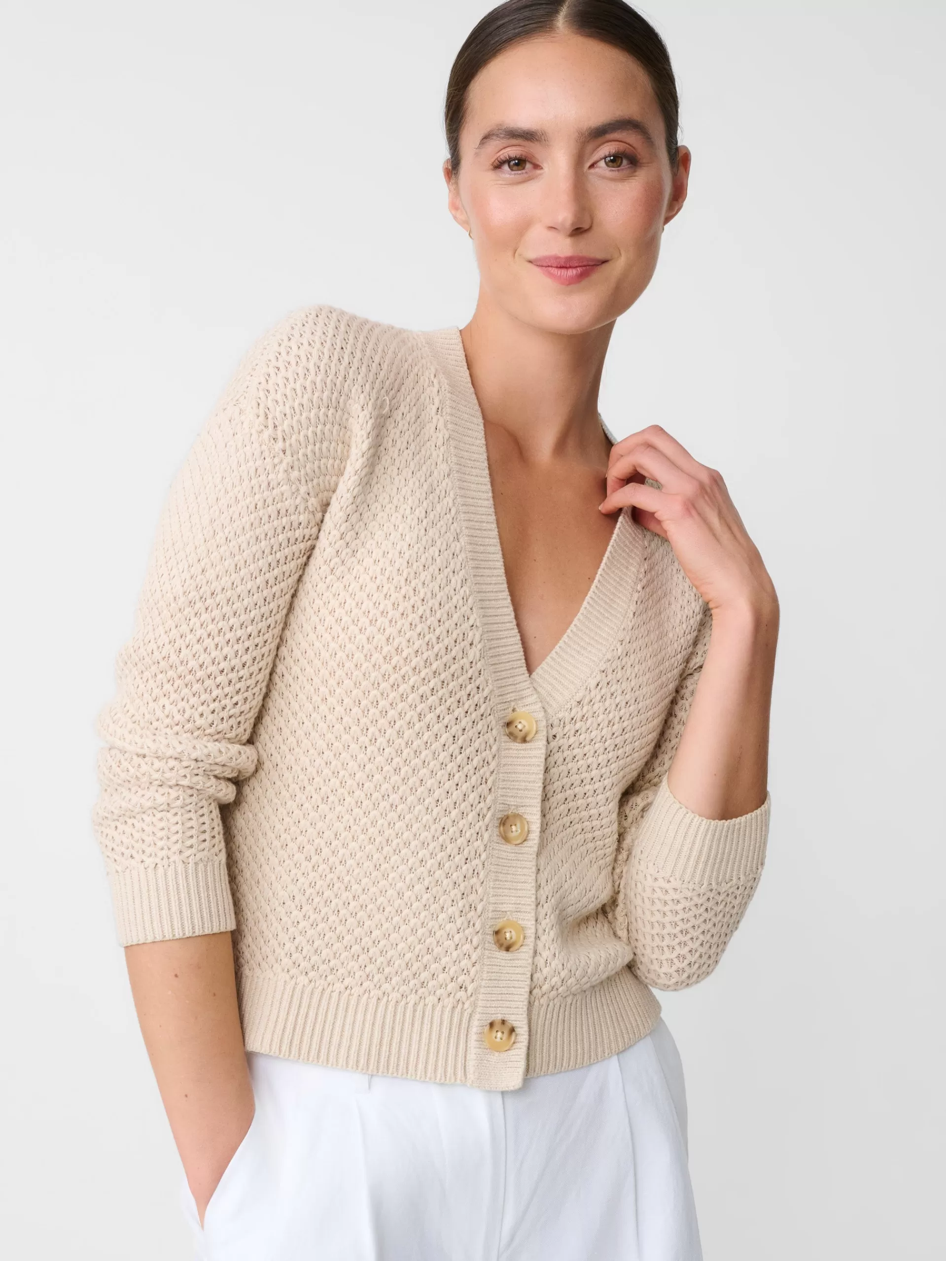 Hot J. McLaughlin Tai Cardigan Heather Oatmeal