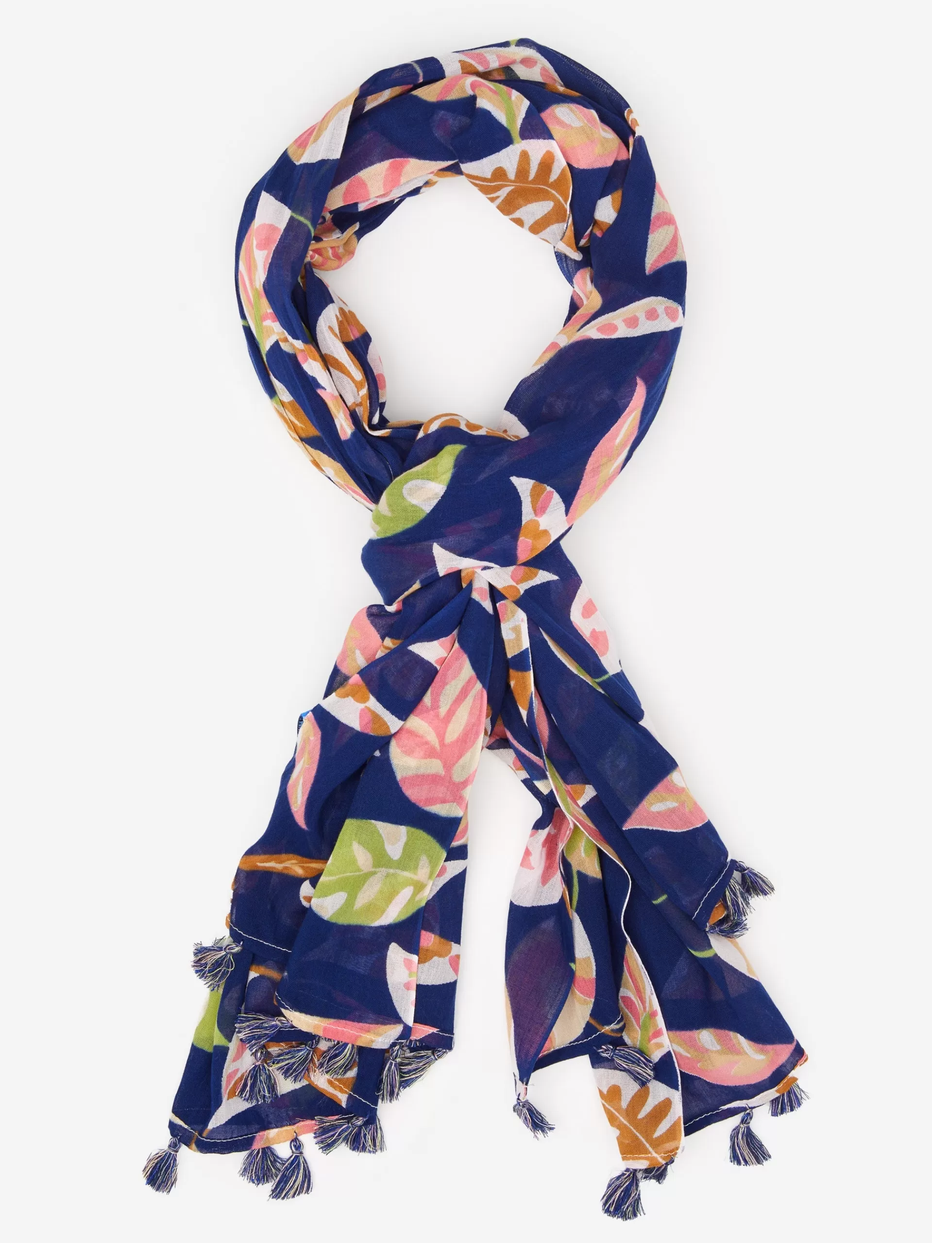 New J. McLaughlin Tapestry Scarf In Brazilwood Navy/Multi