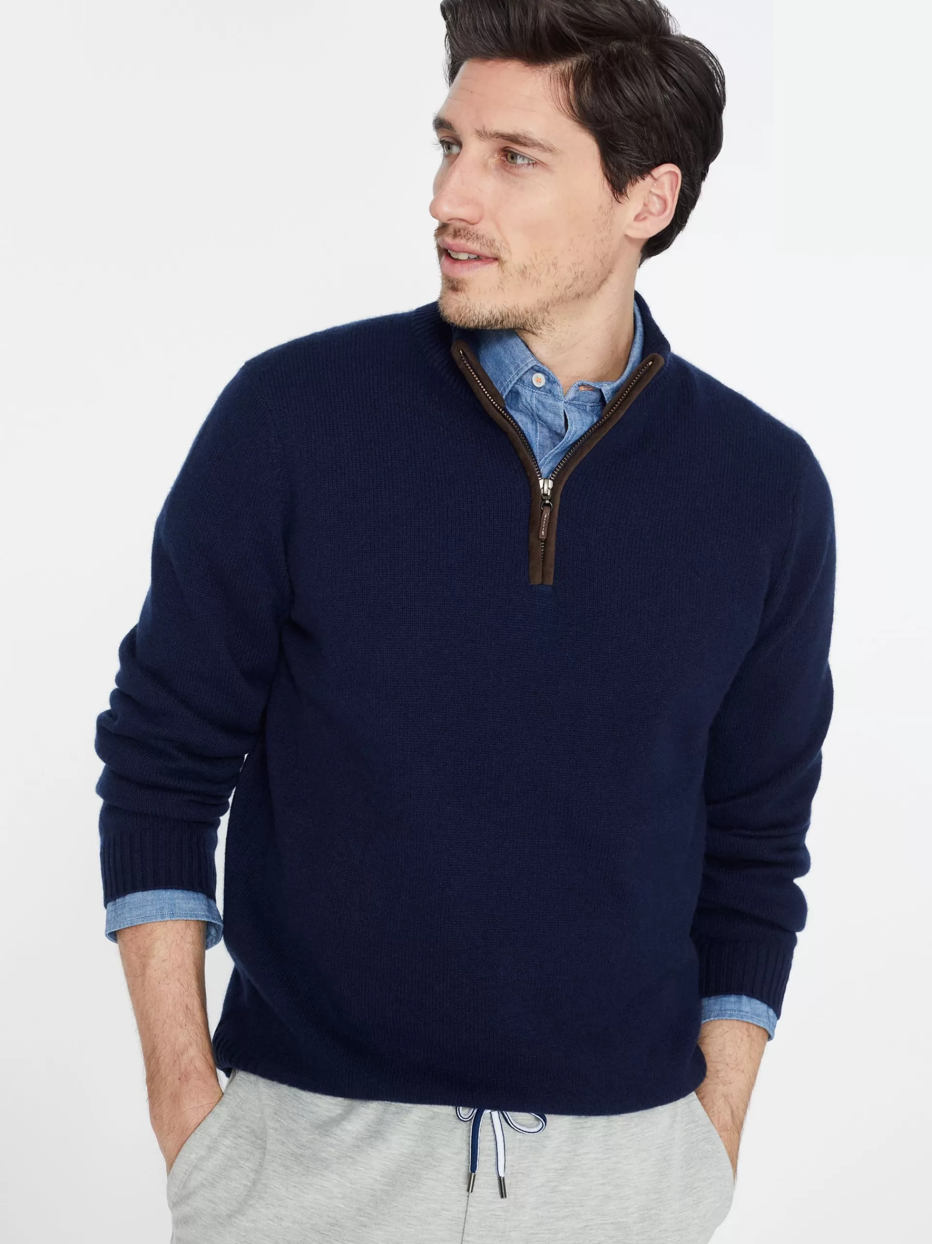 Clearance J. McLaughlin Tate Cashmere Sweater Classic Navy