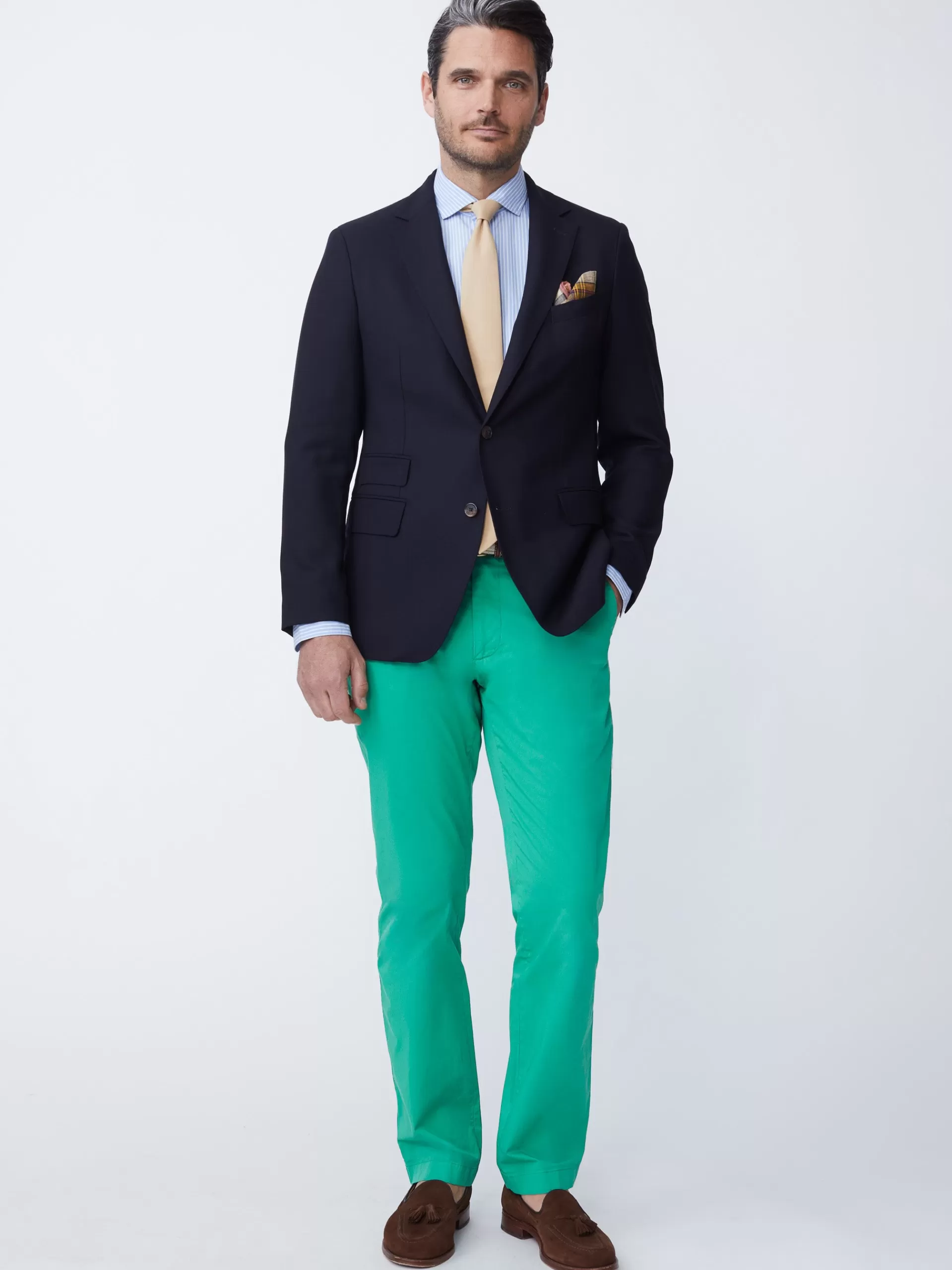 Discount J. McLaughlin Taylor Straight-Fit Chino In Italian Twill Kelly Green