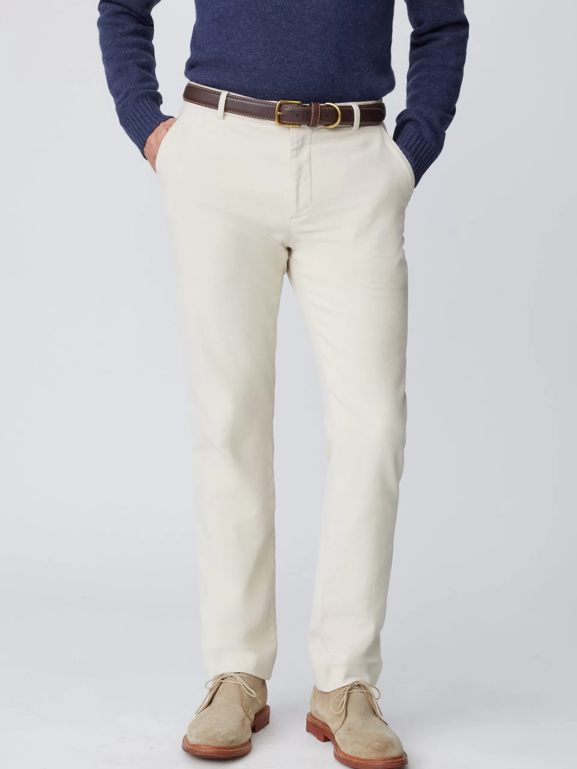 Hot J. McLaughlin Taylor Straight-Fit Pants In Italian Moleskin Stone