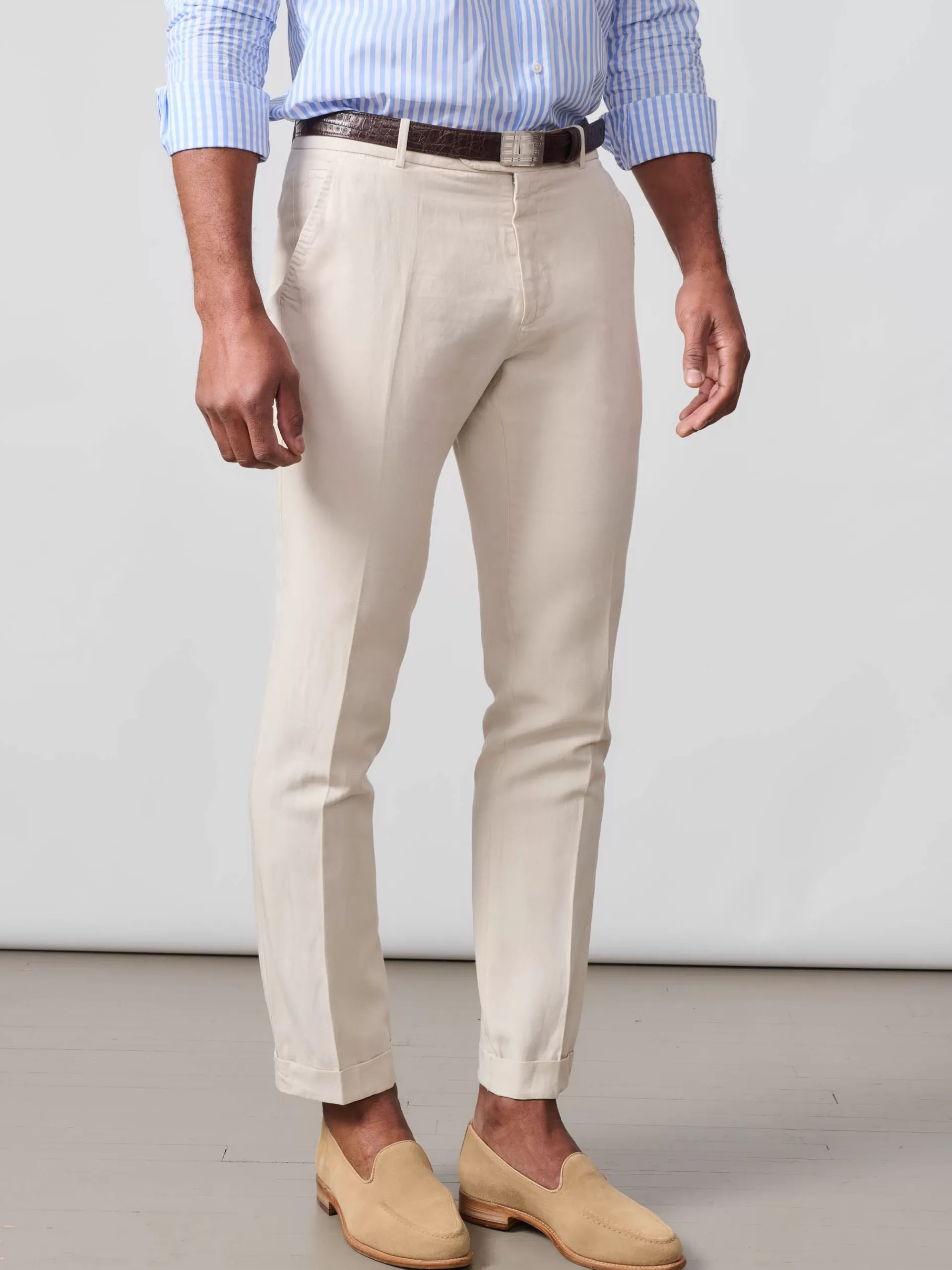 Best J. McLaughlin Taylor Straight-Fit Pants In Linen Blend Stone