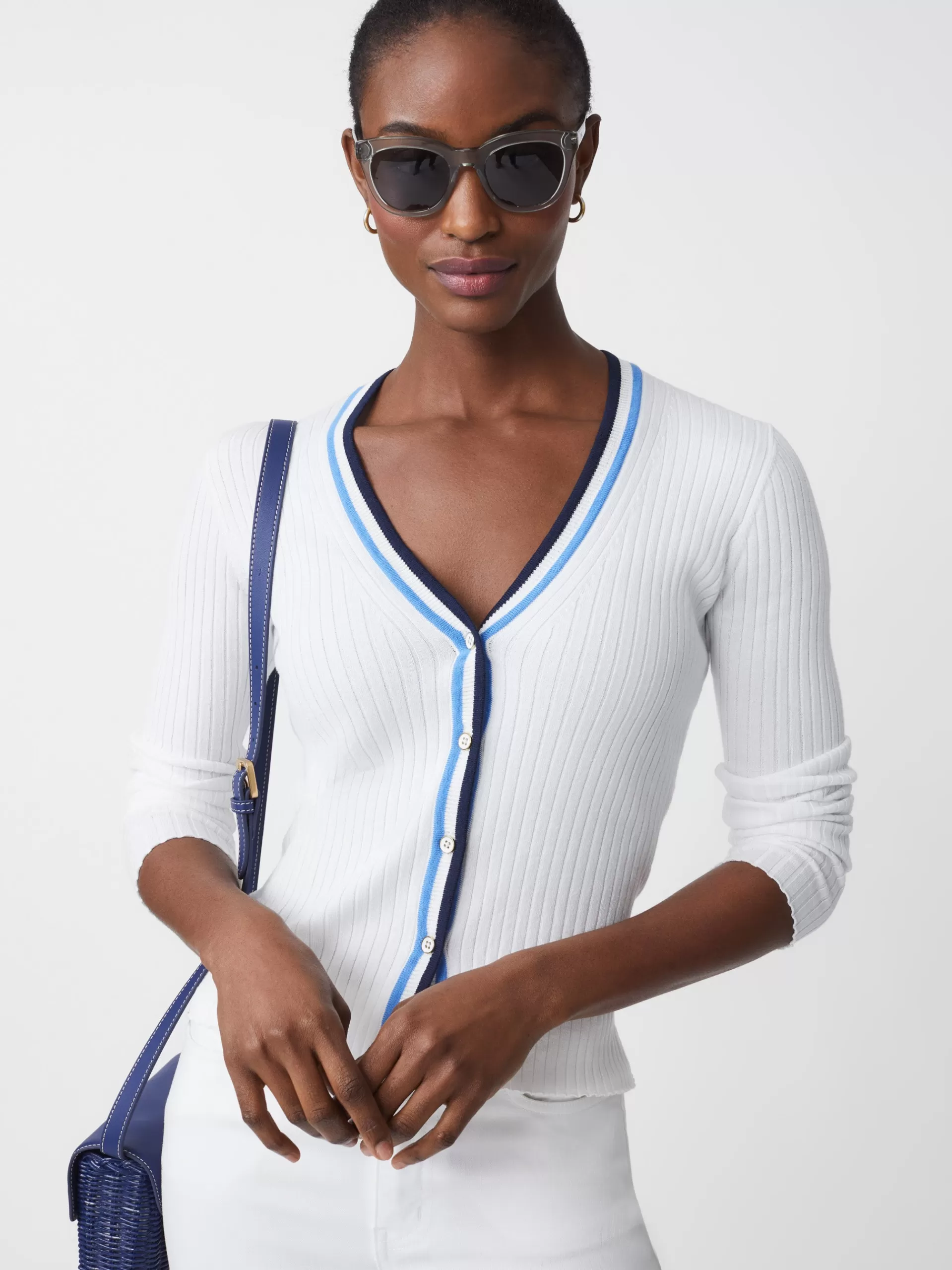 Flash Sale J. McLaughlin Val Cardigan White/Blue