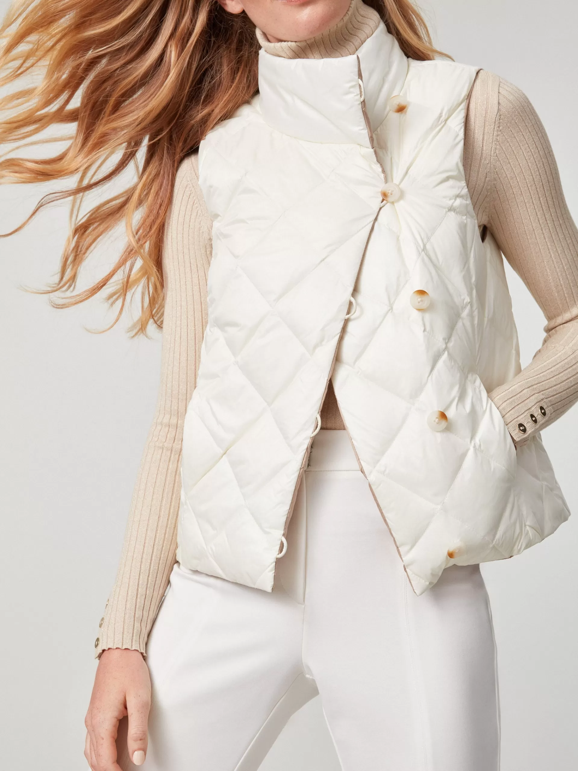 Best Sale J. McLaughlin Vivian Reversible Puffer Vest Egret White