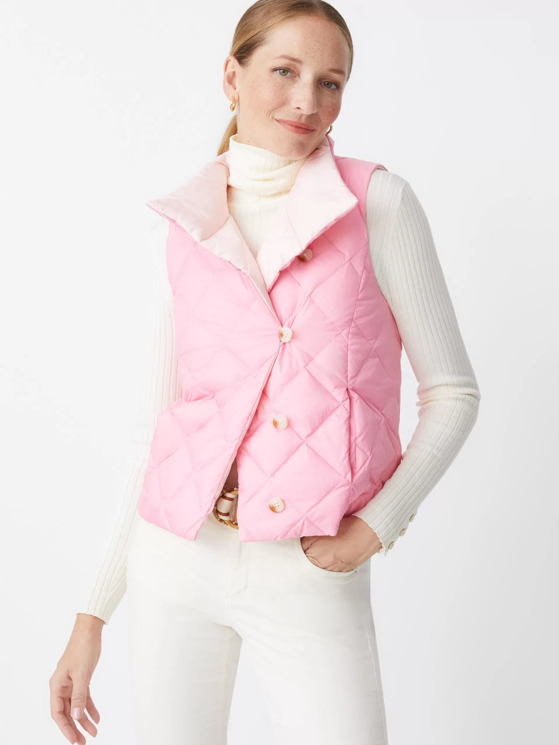 Flash Sale J. McLaughlin Vivian Reversible Puffer Vest Peony