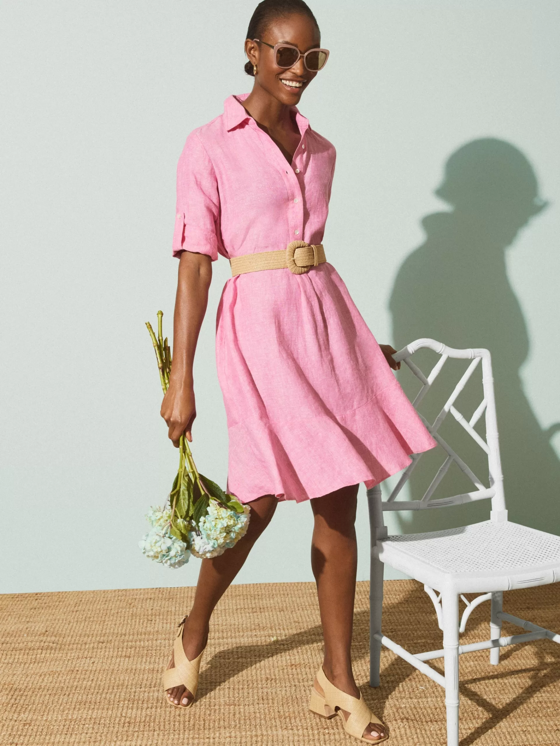 Discount J. McLaughlin Wellesley Linen Dress Peony